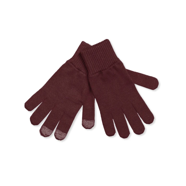 Gants tactiles Bordeaux 100% Laine Mérinos