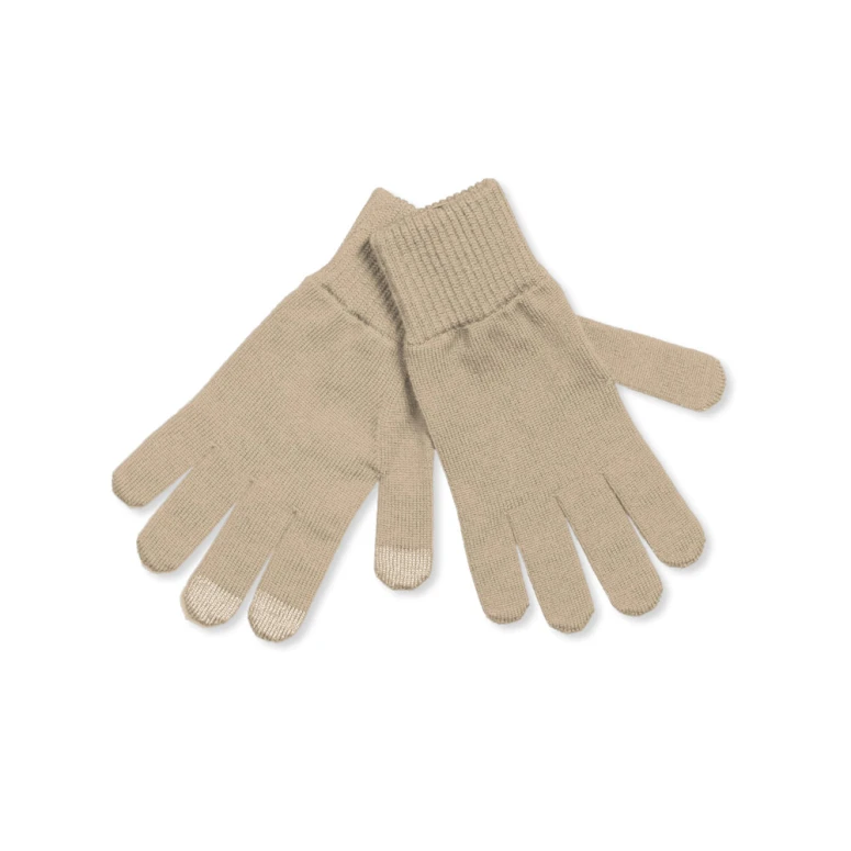 Gants tactiles Beige Camel 100% Laine Mérinos