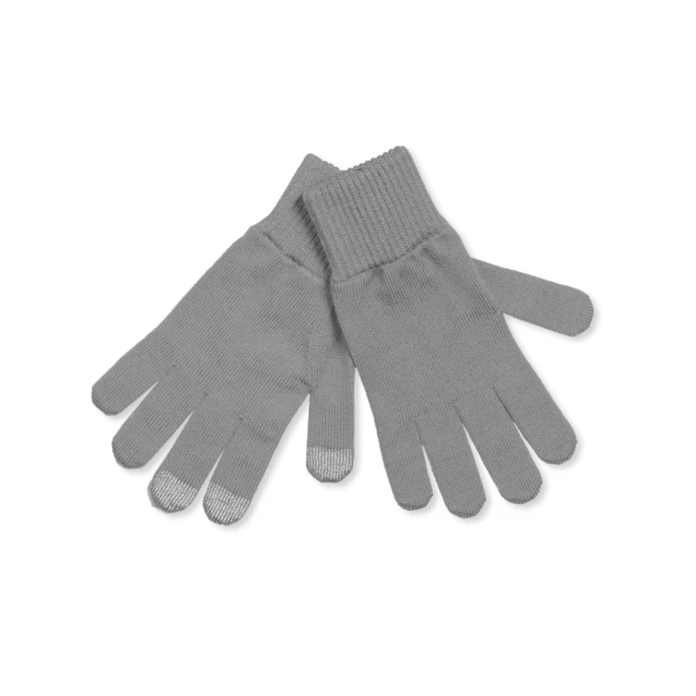 Gants tactiles Gris Clair Zinc 100% Laine Mérinos