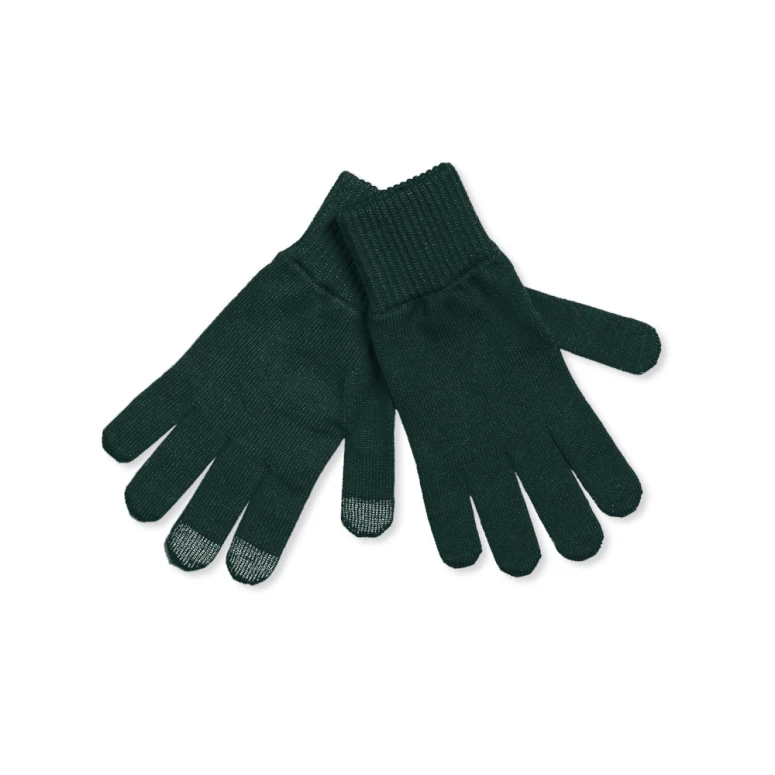 Gants tactiles Vert Sapin 100% Laine Mérinos