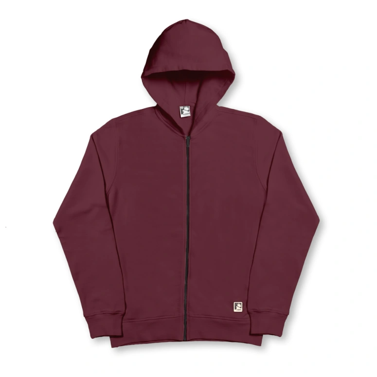 Basic Hoodie Jacket - Burgundy